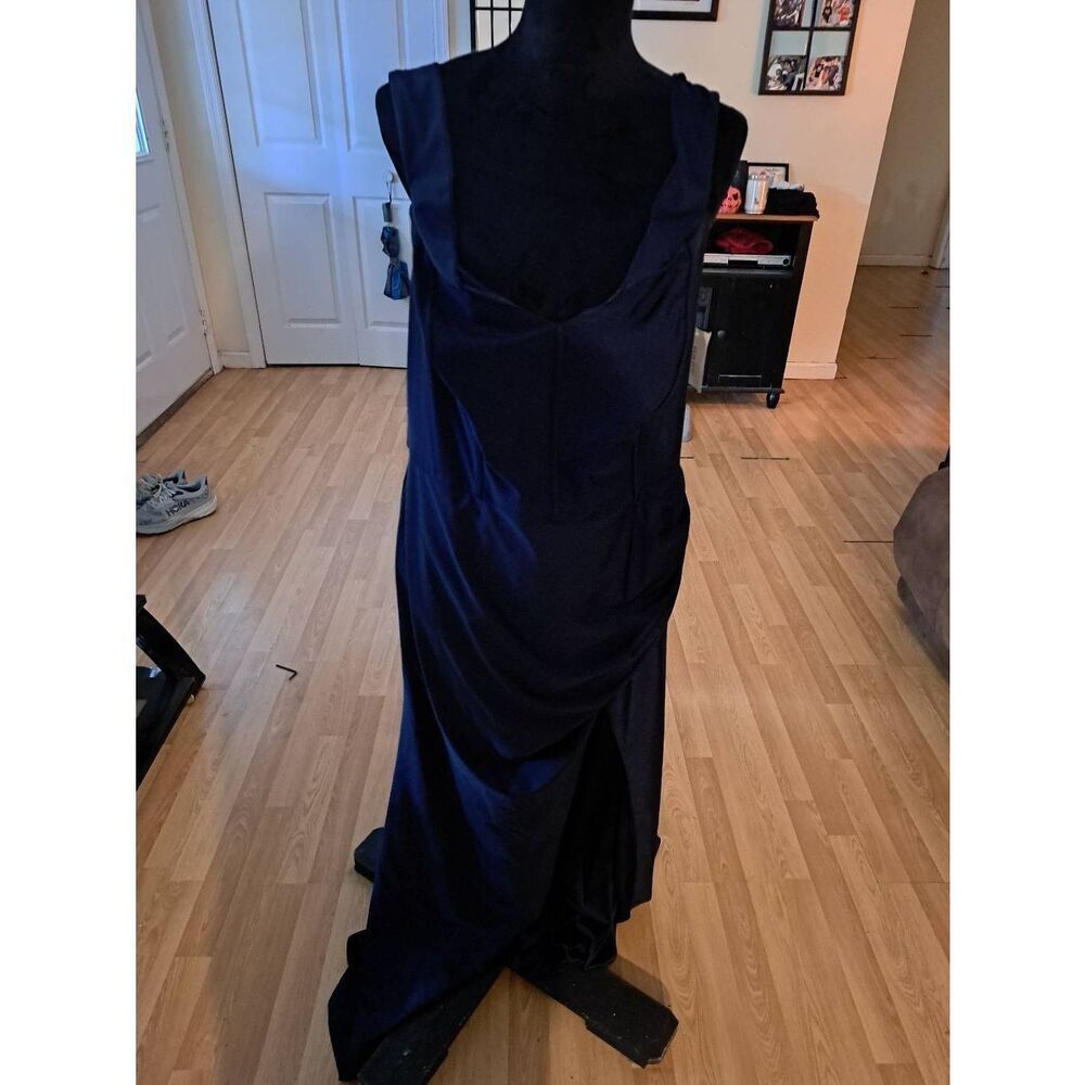 New Jules & Cleo Size 18 Midnight Blue Off Shoulder Floor Length Formal Dress